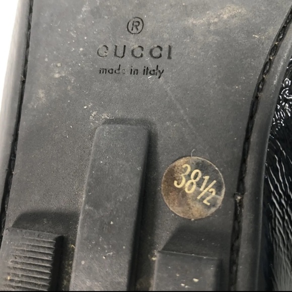 Gucci horse bit loafers/drivers in black leather and gunmetal hardware size 38.5 - Picture 9 of 10